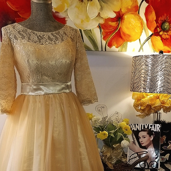 💃Host Pick! Vintage Style Golden Tulle Dress🧚‍♀️ - Picture 8 of 8